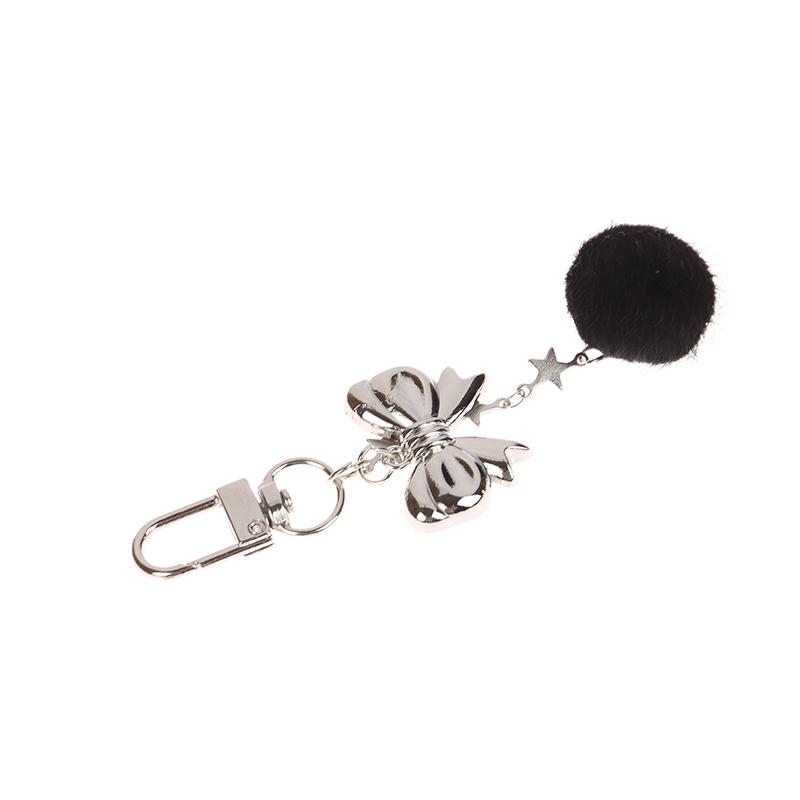 

Y2K сплав серебряный бант плюшевый шар-звезда брелок для женщин и девочек кулон автомобильный чехол для наушников сумка подвеска аксессуары