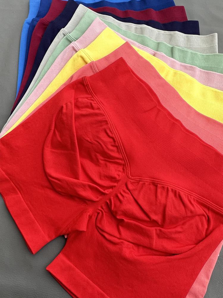 DFYNE Candy Color Raffung Nahtlose Yoga-Shorts - Dreiteiliger Bund, Enge Passform