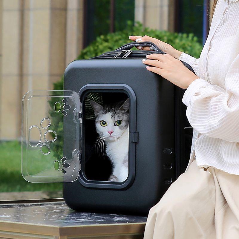 

Portable Pet Bag Travel Breathable Cat Carrier Backpack Small Dogs Cats Outdoor Bags Carriers Puppy Kitten Transparent Bags чёрный