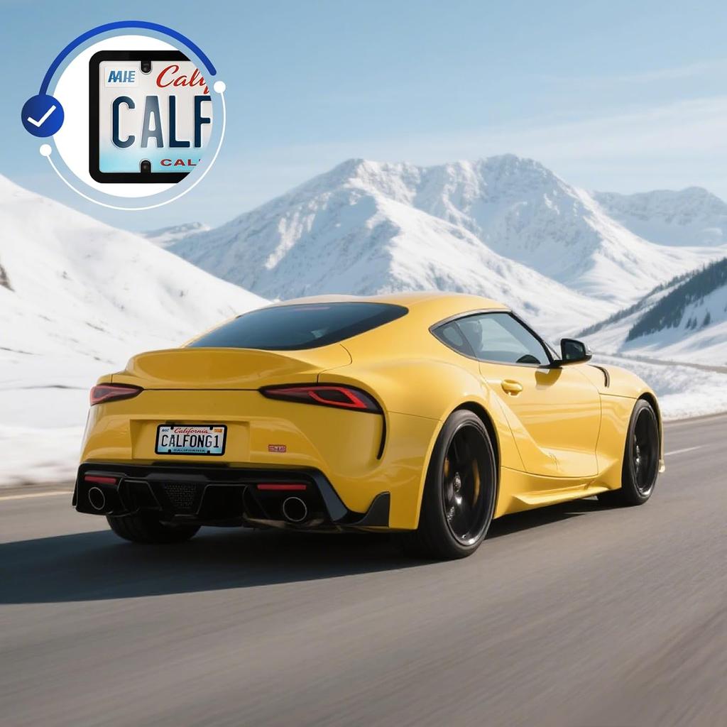 License Plate Covers & Frames, 2 Pack Grey Car Front And Rear License Plate Protector Holder With Screws & Caps, Unbreakable Car Licence Plate Frame,