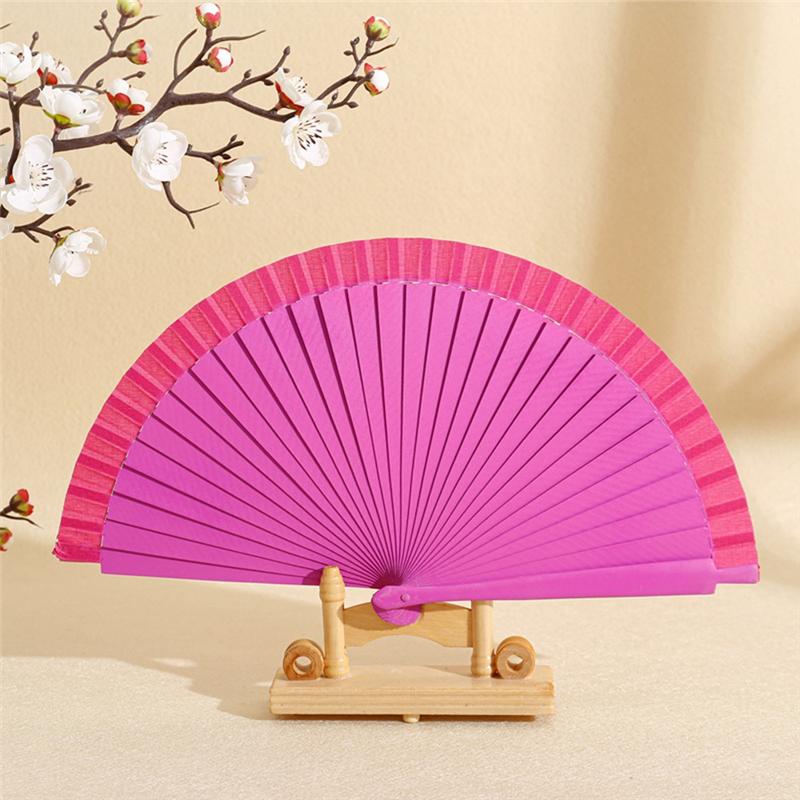 AEE2-Plain Pure Wood Folding Fan Modern Classical Dance Performances Hand Fan Art Craft Home Ornaments