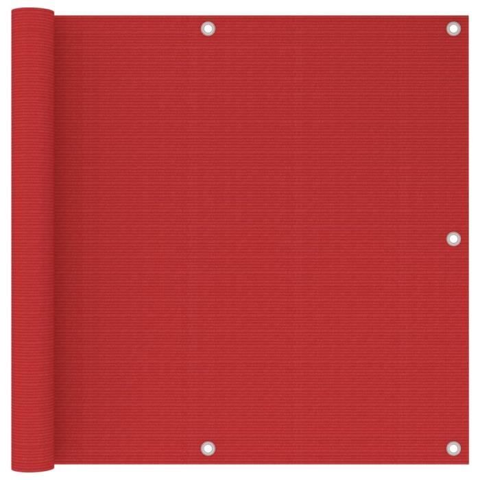 Écran de balcon rouge - VidaXL - 90x500 cm - Perméable au vent et à l'eau - Résistant aux moisissures et aux UV