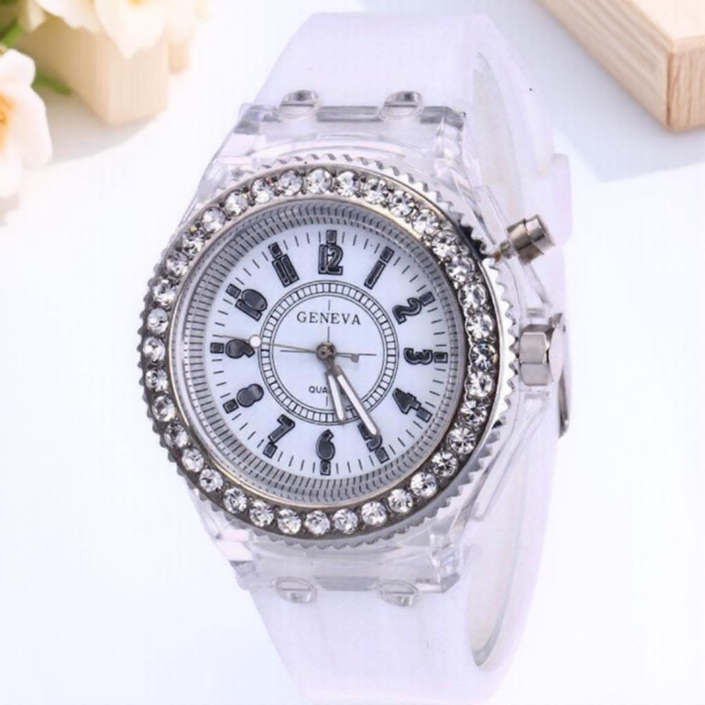 Trendy Luminous LED Quartz Watches for Men and Women Stylish Rhinestone Design Sports Watch for Couples Chic Practical Timepiece