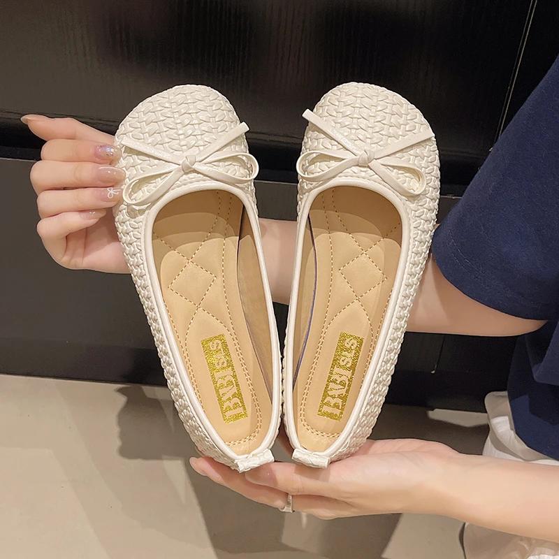 Aphixta Flat with Women Loafers Weave Design Flats Slip On  Casual Shoes for Woman Comfortable Footwear Ladies Shoes