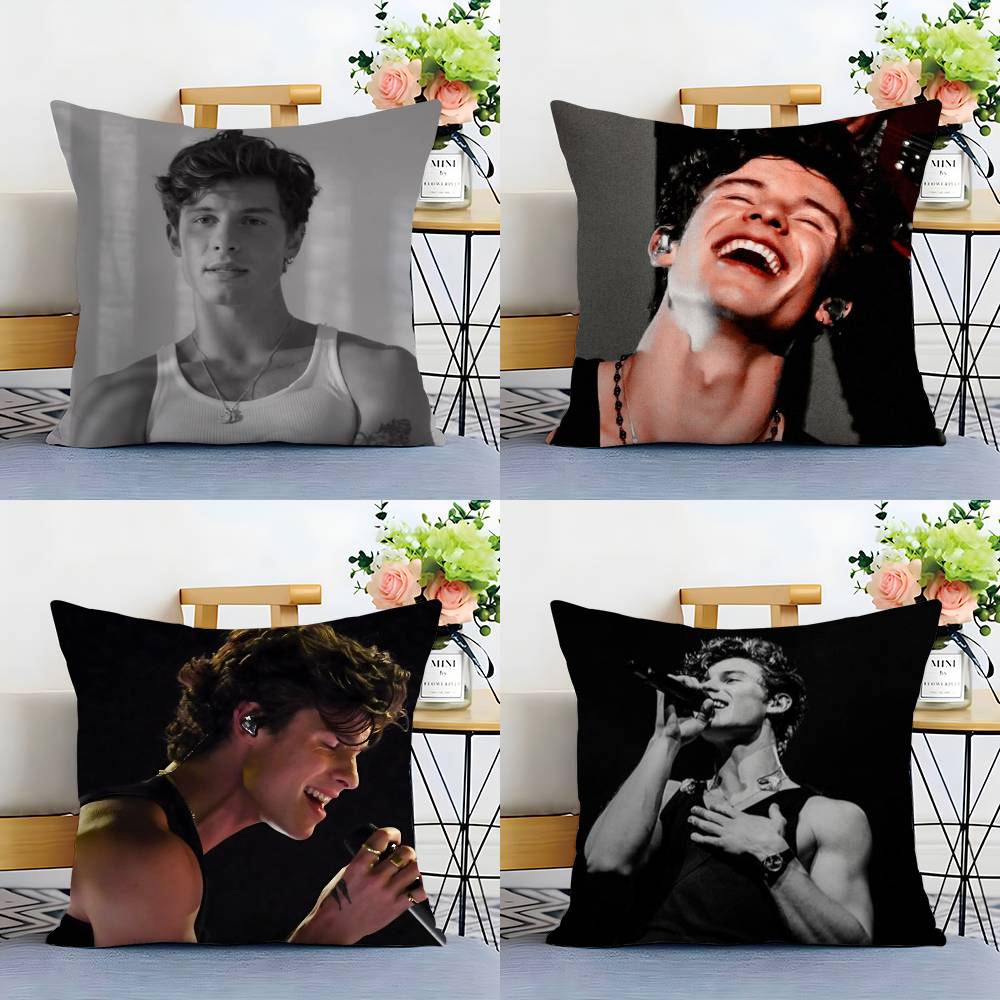 Singer S-Shawn Mendes Pillow Case Sofa Living Room Bedroom Double-sided Printing Square Cushion Nap Time Pillow Case