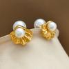 New Able Irregular Shell Style Imitation Pearl Earrings, Suitable for Women's Daily Party Jewelry Gifts