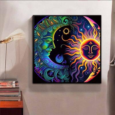 New Arrival 5D DIY Full Circle Diamond Painting "Sun and Moon Circle" Embroidery Cross Stitch Home Decor Gift