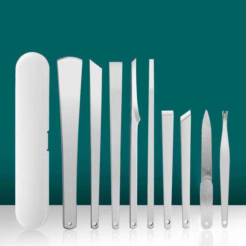Stainless Steel Pedicure Knife Set: Dual-Headed Nail Pick with Razor, Foot File & Exfoliating Tool