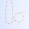 HECHENG,Colorful Zirconia Splicing Necklace Bracelet Simple Fashion Women's Jewellery Body Chain Lock Bone Chain 1 Piece