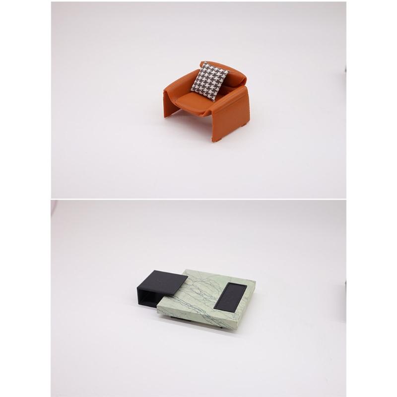 Realistische Puppenhäuser Wohnzimmermöbel Mini-Sofa für kreative Szenen und künstlerische Projekte