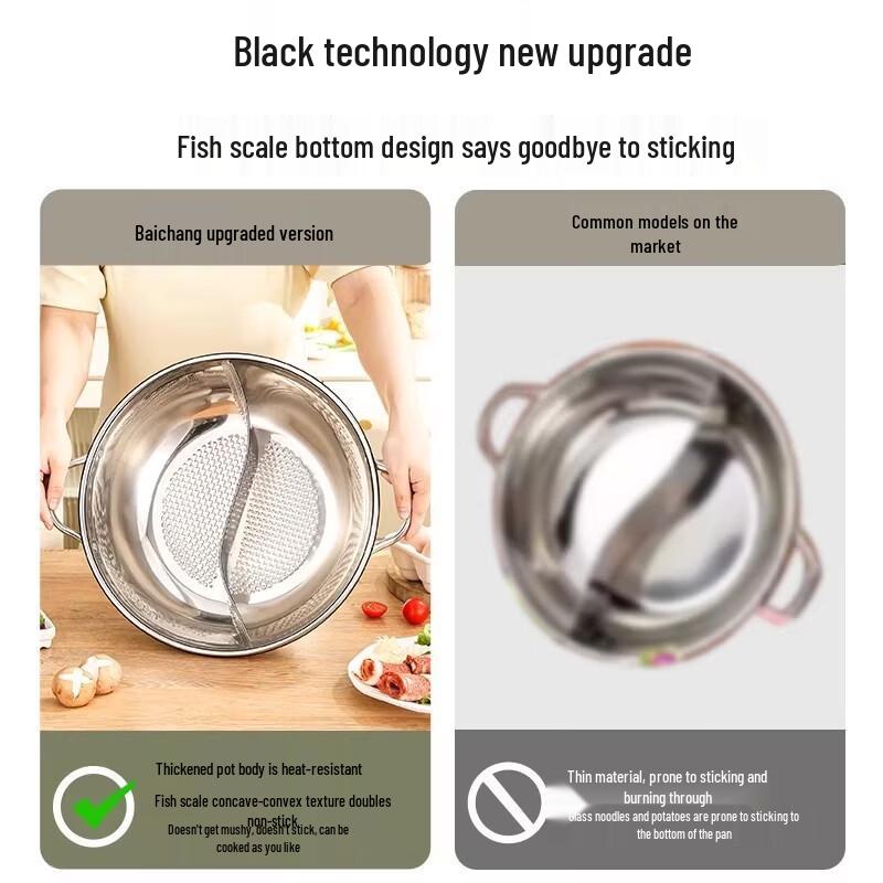 GOWKE Thickened Stainless Steel Hot Pot