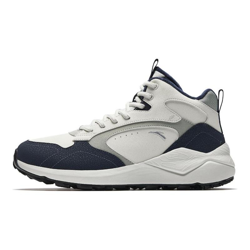 Anta Tazhou Synthetic Leather Fabric Cushioning Non-Slip Fashion Mid-Top Casual Shoes Men Casual Shoes 912548922-3 41