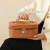 Aylashine Makeup Makeup Cosmetic Makeup Cosmetic Storage Makeup Solid Zippered Flap Toiletry Travel Portable Makeup Travel Toiletry Waterproof Leather
