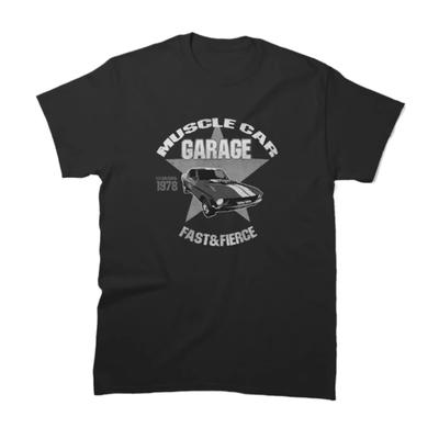 Fast  Fierce Retro Muscle Car Garage TShirt 100 Cotton ONeck Summer Short Sleeve Casual Mens Tshirt Size S3XL