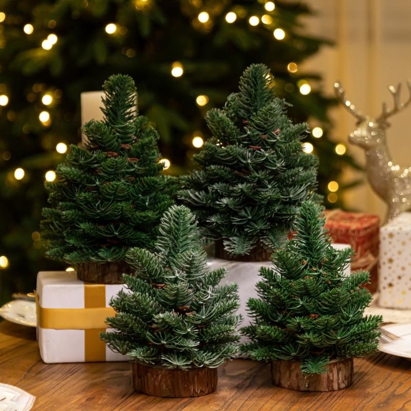 User Friendly Tabletop Christmas Tree Wood And Plastic Scandinavian Style Holiday Centerpieces For Home Or Office