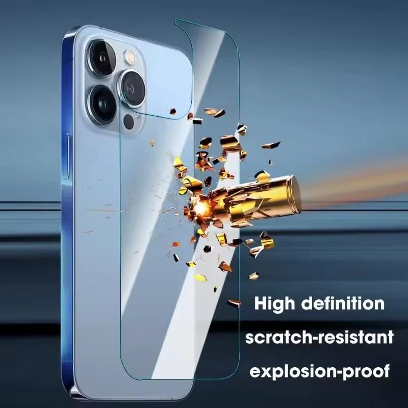 3PCS Back Screen Tempered Glass For iPhone 16 15 14 13 12 11 Pro Max Plus Mini  7/8 X XR XSmax Phones Rear Screen Protector Films
