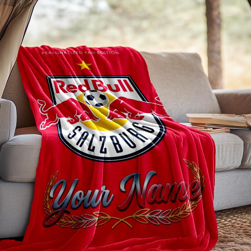 Custom Name RB Leipzig Soccer Team Throw Blanket - Perfect for Couch, Bed, Office, and outdoor Travel - Ideal Gift for Christmas & Holidays