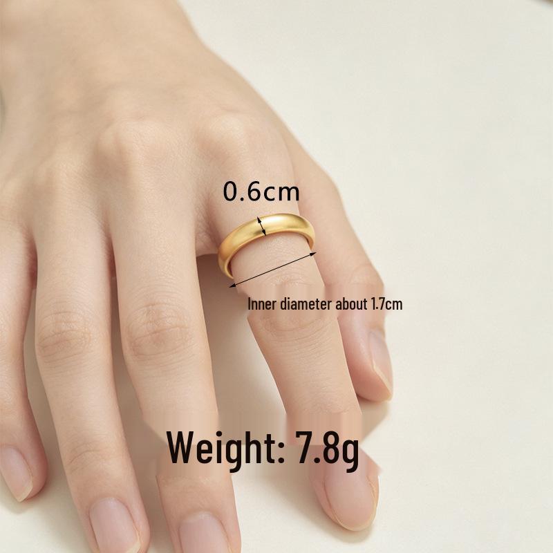 Vietnamese Sand Gold Wide Noodle Bangle for Women - Copper Alloy Simulated Jewelry