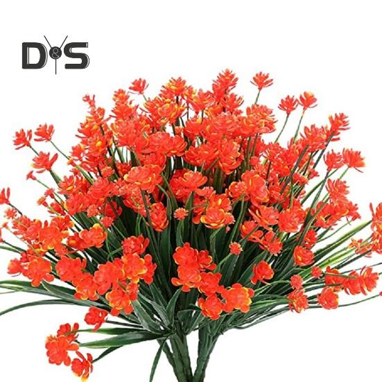 

5шт небьющиеся поддельные цветы Colorfast красивая весенняя трава камелия поддельные цветы оранжевый