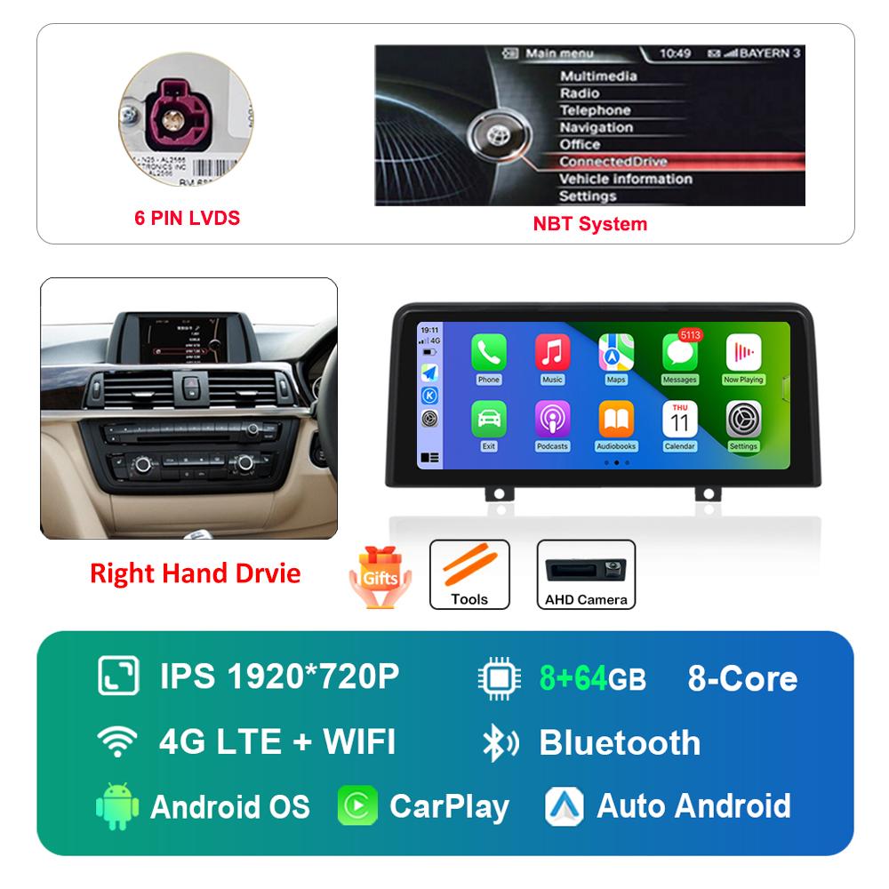 12.3 Inch Right Hand Drvie for BMW 3 4 Series F30 F31 F32 F33 F34 F36 NBT EVO System Android Car Radio Multimedia Player 4G WiFi