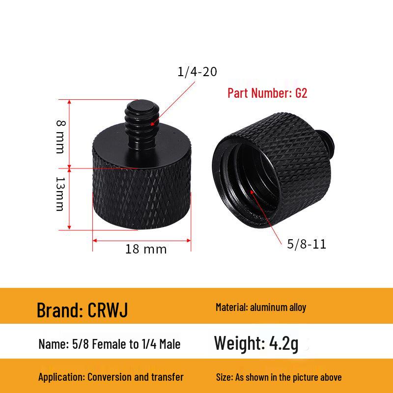 Laser Level Camera Mount Tripod Adapter: 3/8 To 1/4 & 1/4 To 5/8 Conversion Nut Screw