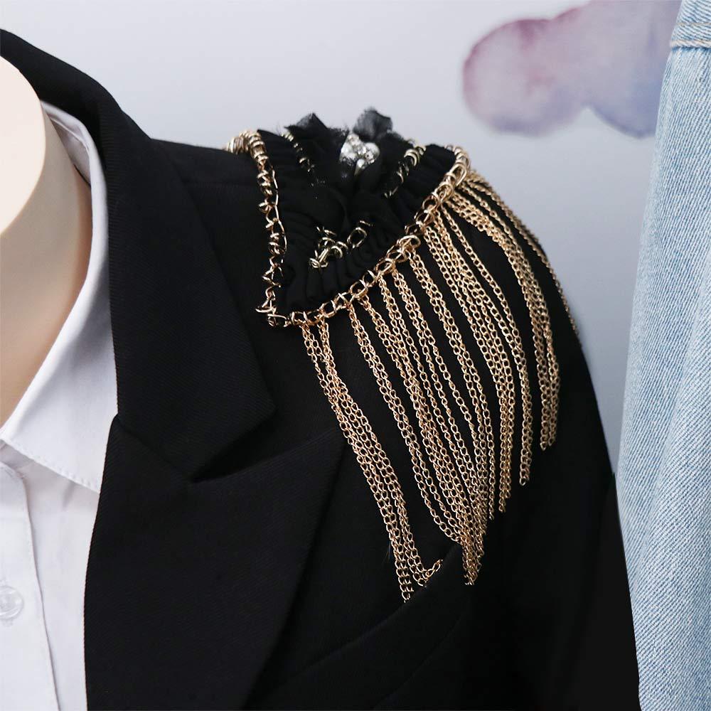

Badge Tassel Chain Shoulder Board Pin Shoulder Brooches Western-style clothes Style 1