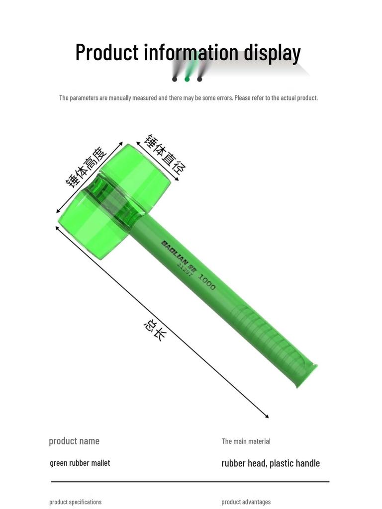 Baolian Gumowy Młotek Odporny na Wstrząsy do Montażu Płytek i Podłóg