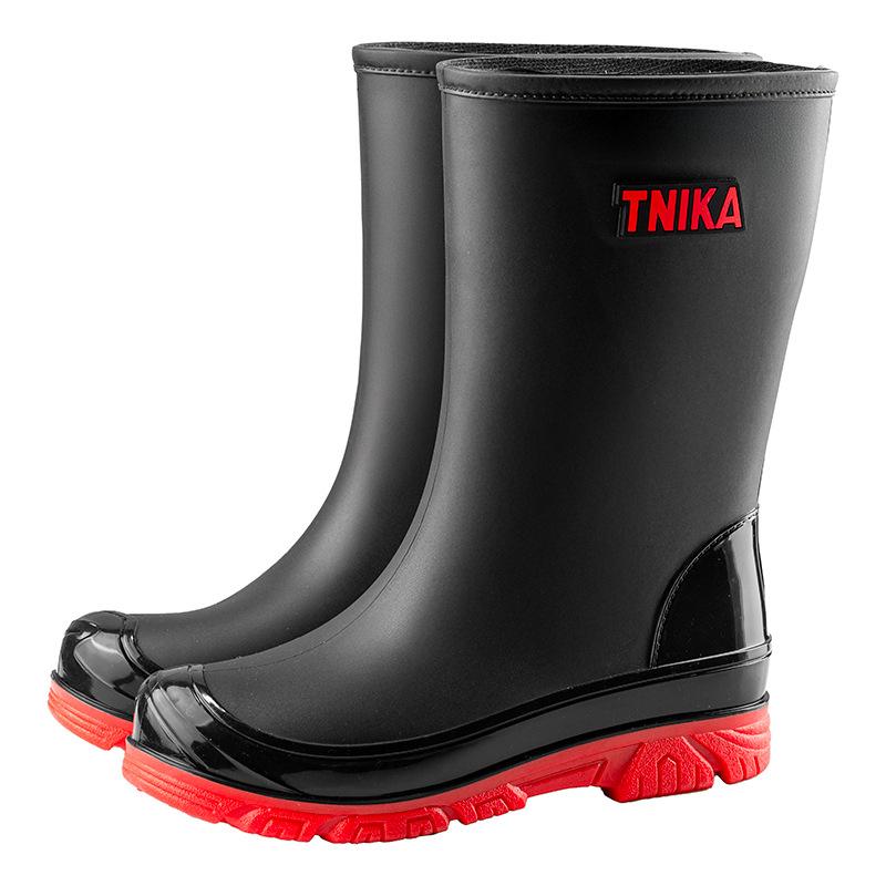 Fashion men's rain shoes rainy night anti-beam of light mouth integrated bundle mouth waterproof shoes non-slip men's rain boots fishing rubber shoes