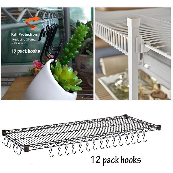 Anti Drop Wire Shelving S Hooks Metal Rack Hangers Untensil Hanging Hooks Shelves, Accessories Hangers (Shape A)