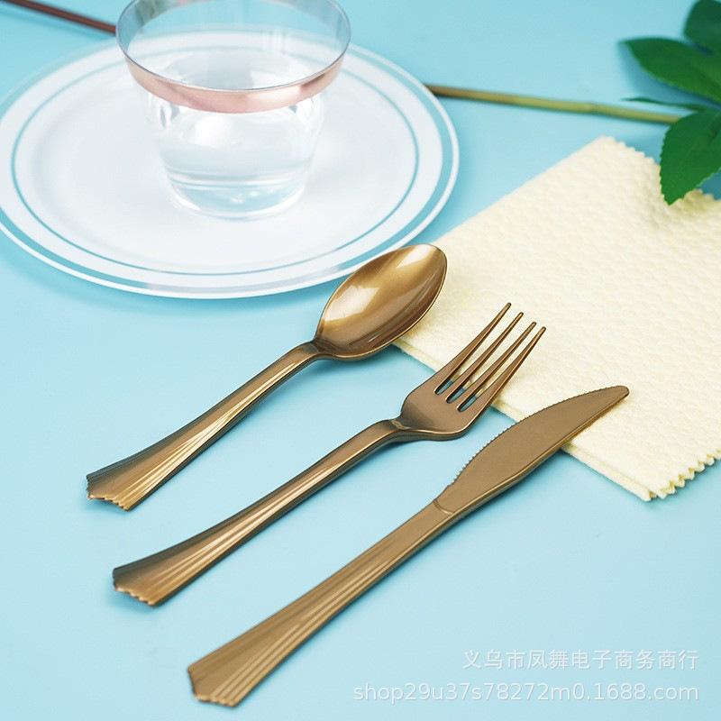 Fluorescent Green Green Pink Dovetail Knife And Fork Spoon Family Banquet Supplies Colored Tableware Western Food Fruit Knife And Fork