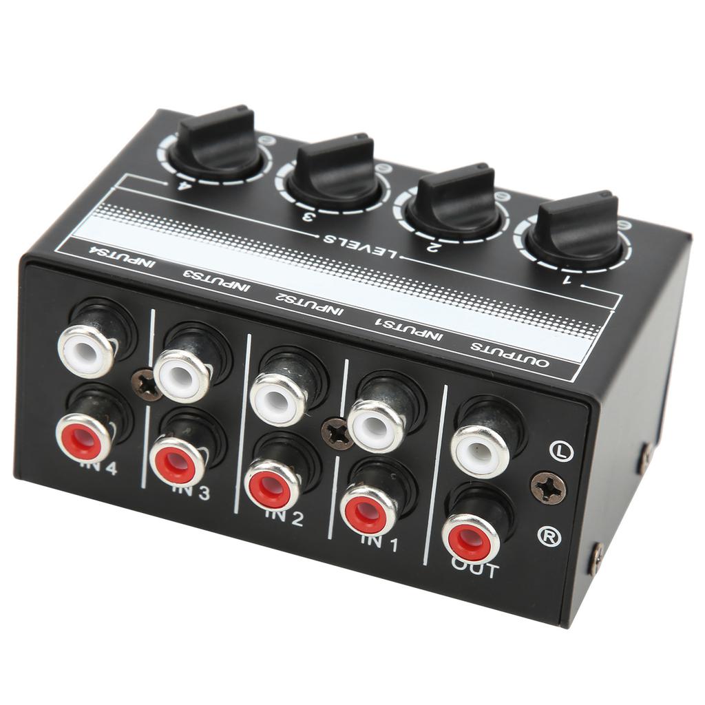 Stereo Mixer Mini Passive Audio Signal 4?Channel Hub for Outdoor Singing Effect Equipment