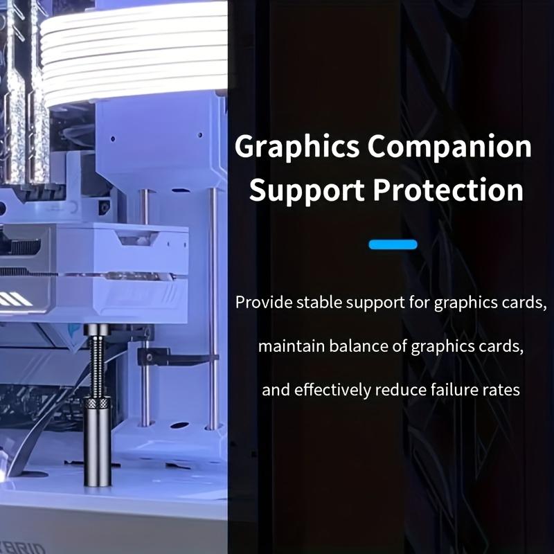 1 aluminum alloy adjustable telescopic rotating graphics card holder, anti bending magnetic suction bottom graphics card holder