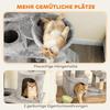 170 Cm Large Cat Tree, Cat Tower with 7 Scratching Posts, Tunnel, 2 Condos, Hammock, Perch, Ramp, Pompoms, Light Grey
