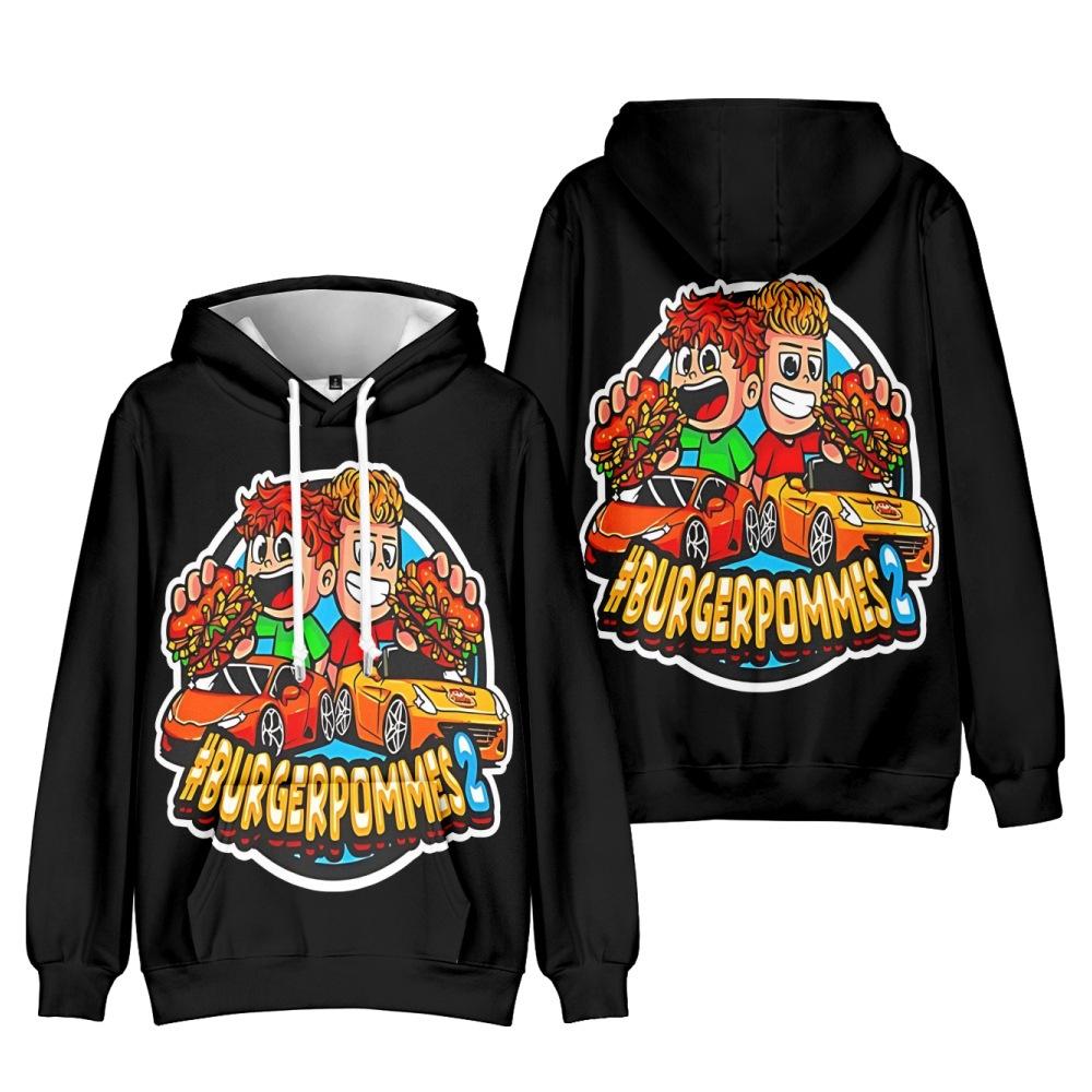 

8 цветов, новая мода, Burgerpommes ICrimax Print, одежда, уличная одежда, женские и мужские толстовки с капюшоном, модные пуловеры с длинным рукавом и капюшоном XXS