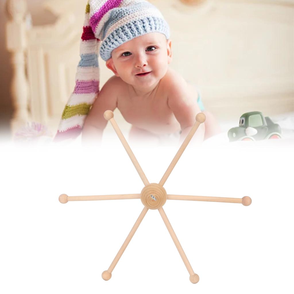 ZK30 Wooden Frame Baby Crib Hanger Spherical Six Legs Baby Wooden Mobile Hanger for Wind Chime Bed Toy Decoration