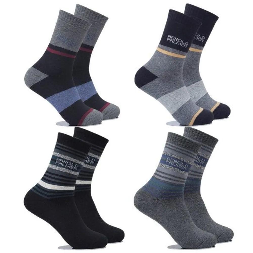 [Arnold Palmer] 8 Pairs of Men s Thick Winter Socks, Full-pile Socks, Thermal Socks, Fleece-lined Socks AP002_Black4Mouse4