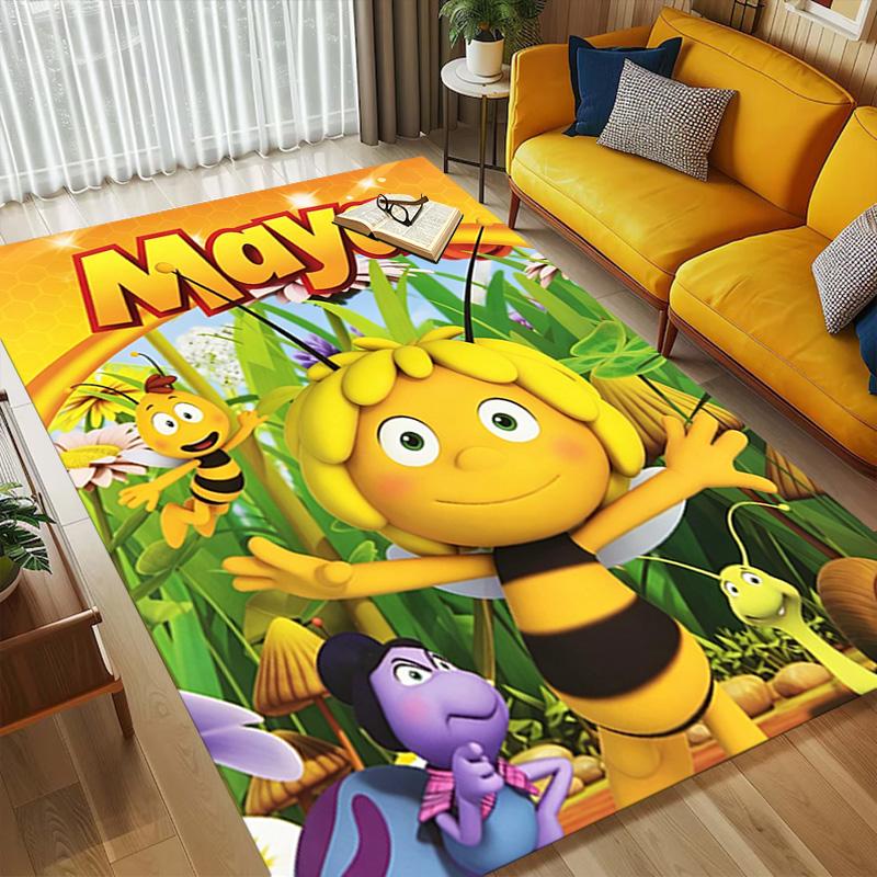 Biene Maya Wohnzimmer Rutschfester Teppich Weicher Teppich für Schlafzimmer Spielzimmer Sofaecke Büro Heimdekoration Fußmatte Weihnachtsgeschenk C92665