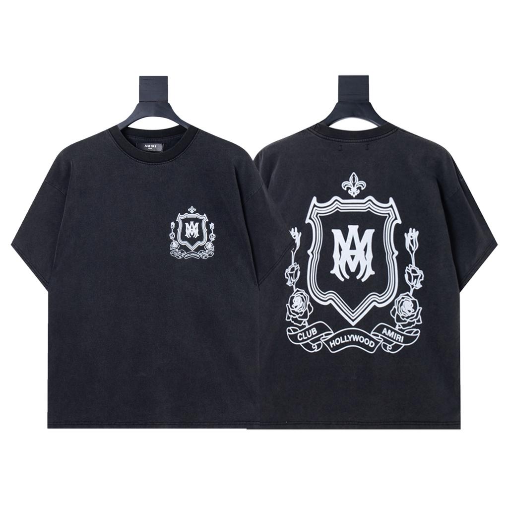 6508 Amiri 2026 Summer New Men's and Women's Loose High Quality Cotton Plus Size T-shirt Couple T-Shirt
