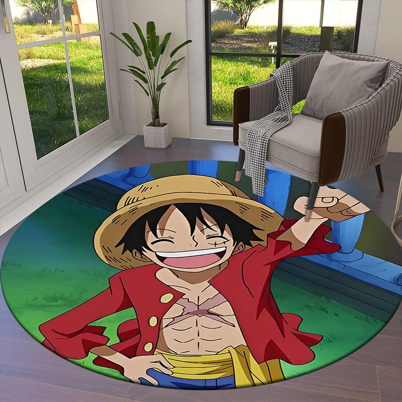 Luffy D Round Area Rug Carpet Rug For Living Room Bedroom Sofa Playroom Decor Nonslip Floor Mat