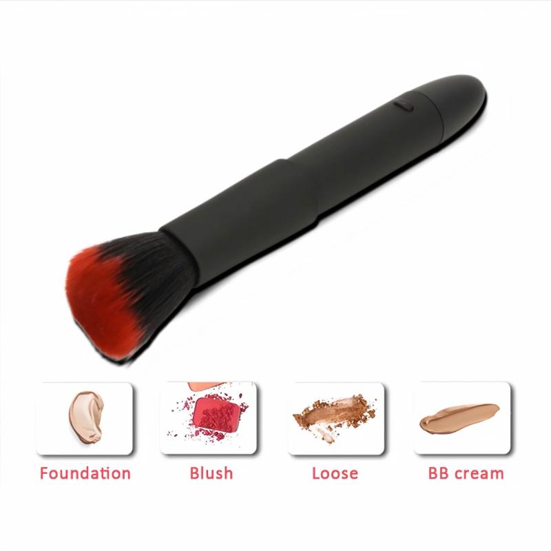 1 PC Electric Detachable Makeup Brush For Loose Powder Bristle Brush Blush Brush Soft Bristles 10 Gears Vibration Brush Tools