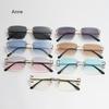 Square Rimless Glasses Trend Metal High-grade Men's and Women's Sunglasses Street SSunglasses Gafas De Sol