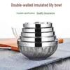 15cm Insulated 304 Stainless Steel Rice Noodle Bowl
