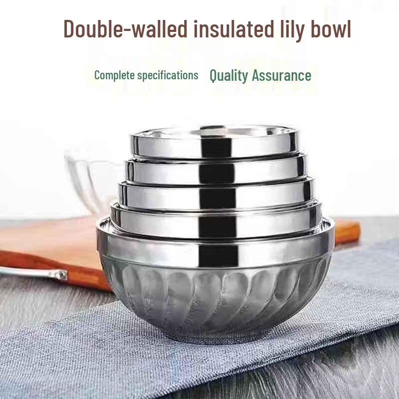 15cm Insulated 304 Stainless Steel Rice Noodle Bowl