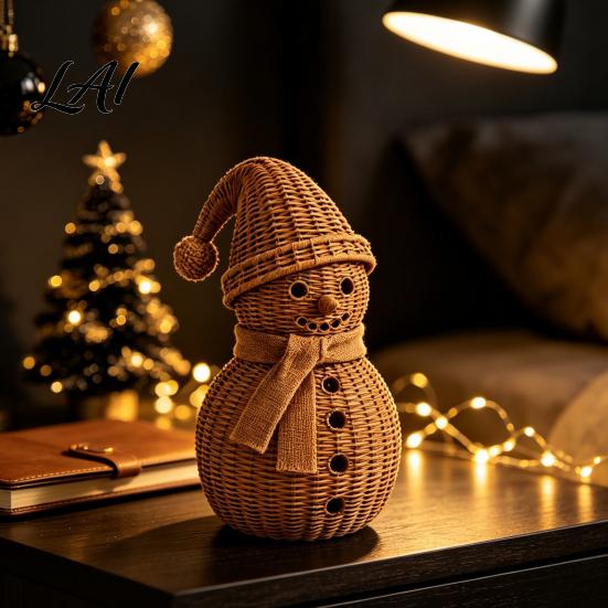 Cute Snowman Shelf Decor Christmas Ornament for Tabletop Decor Retro Resin Figurine Decorative Figurines Fireplaces with Knitted Texture Winter