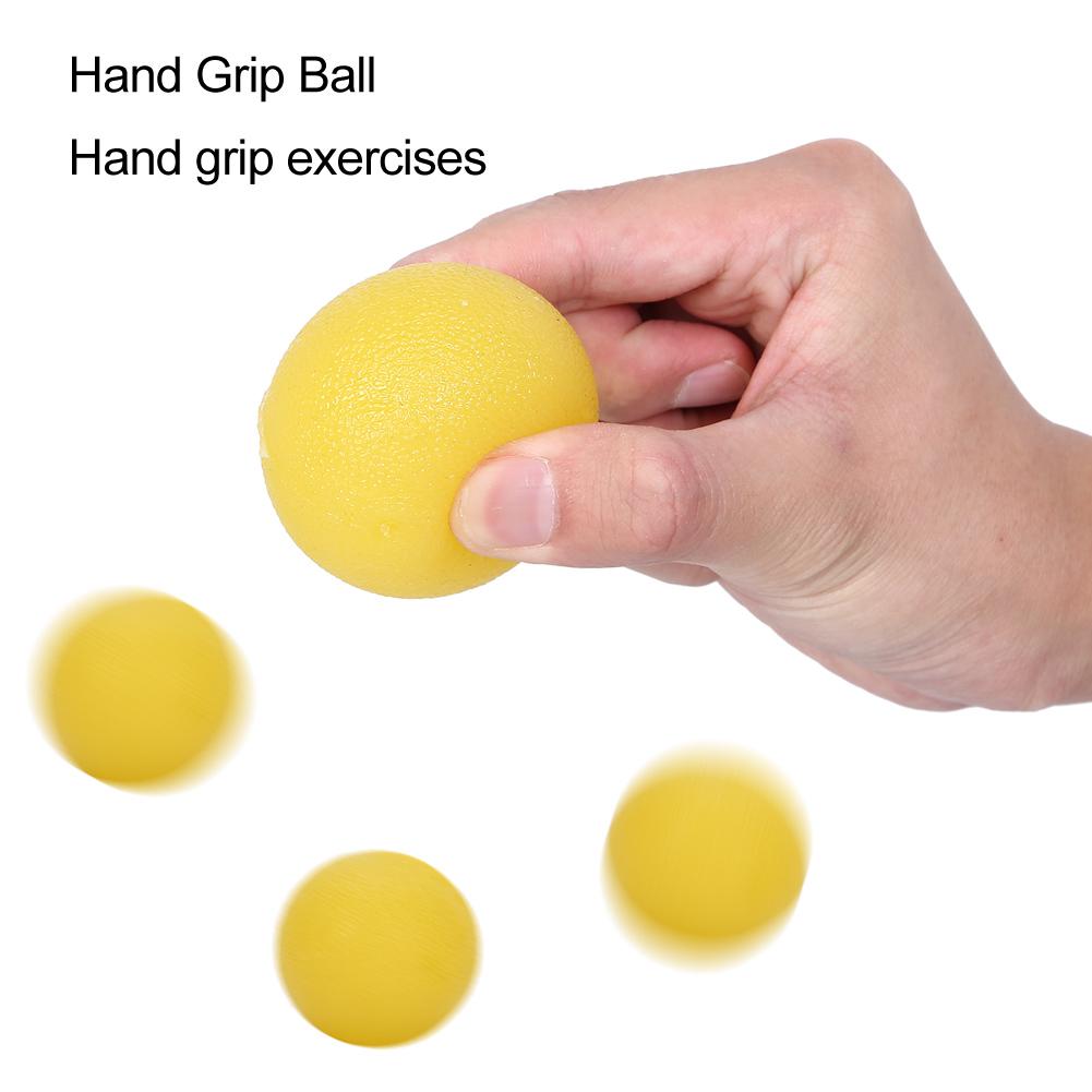 3pcs Hand Grip Ball Men Women Fitness Finger Exerciser Hand Exercise Squeeze Balls (Round)Yellow