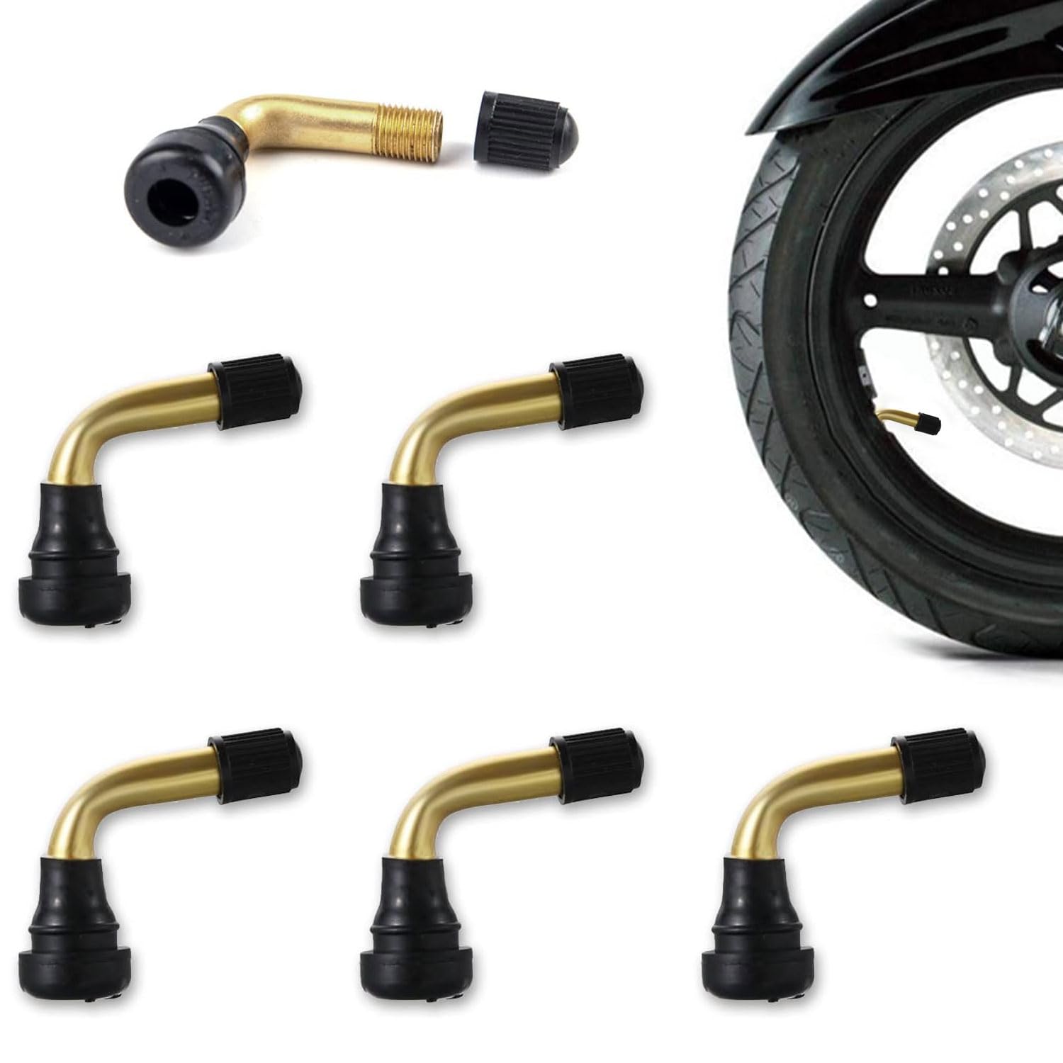 

Tire Air Valve, L-Shaped, PVR-70, 6 Pieces, Changed to Durable Valve Core, Spare Valve золотой