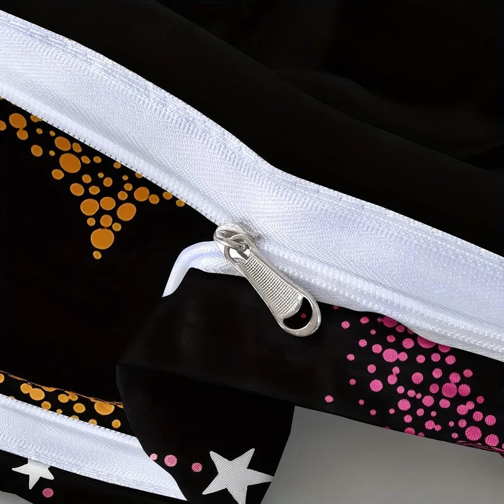 Colored Heart Shape Pattern 3D Printed Duvet Cover Black Style Abstract Art Luxury Quilt Cover Set Soft Comfortable Bedding Set