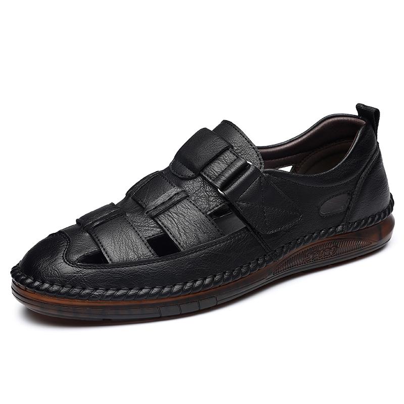 Italian Handmade Soles for Men's Loafers Hollowed Out Breathable Camping Sandals Comfortable for Men's Driving Casual Shoes