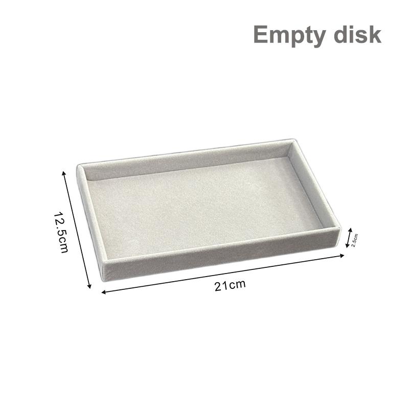 Flockovaný šperkovnicový displejový podnosový stojan Více stylů pro náhrdelník, náramek, náušnice, prsten Organizér Box