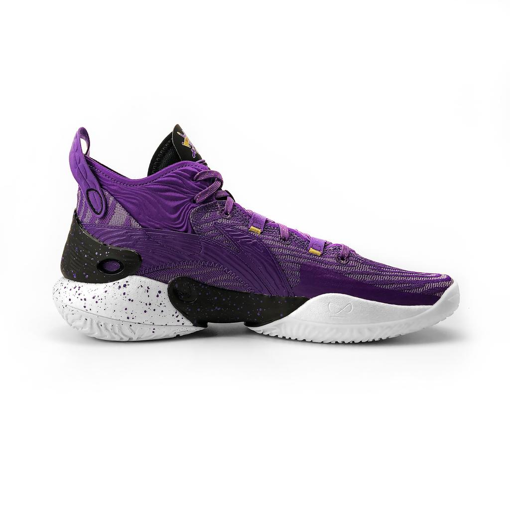 New LiNing YuShuai 18 CBA Beijing Sports University PE Cushioning Wear Resistant Mid Top Basketball Shoes Men's Purple ABAU009-12